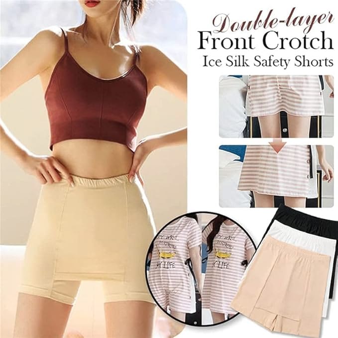 Women Front Double Layer Stretchable Crotch Shorts